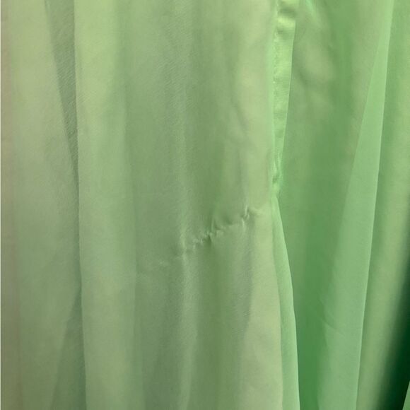 Vintage Mike Benet Size Small Lime Green Sequin Babydoll Chiffon Prom Dress - Picture 8 of 13